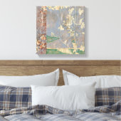 Witte bloemen op Newsprint Achtergrond Canvas Afdruk (Insitu (Slaapkamer))