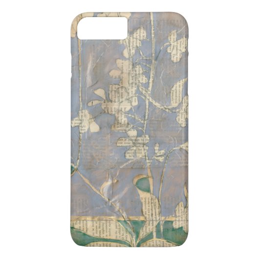 Witte bloemen op Newsprint Achtergrond Case-Mate iPhone Case (Achterkant)