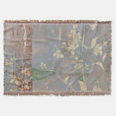 Witte bloemen op Newsprint Achtergrond Deken (Voorkant)