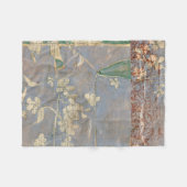 Witte bloemen op Newsprint Achtergrond Fleece Deken (Voorkant (Horizontaal))