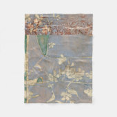 Witte bloemen op Newsprint Achtergrond Fleece Deken (Voorkant)