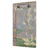 Witte bloemen op Newsprint Achtergrond Klembord (Links)