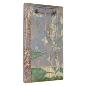 Witte bloemen op Newsprint Achtergrond Klembord (Rechts)