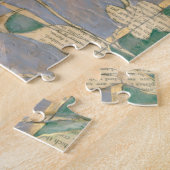 Witte bloemen op Newsprint Achtergrond Legpuzzel (Zijkant)