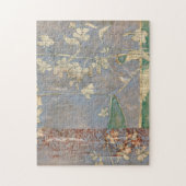 Witte bloemen op Newsprint Achtergrond Legpuzzel (Verticaal)