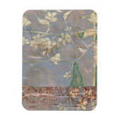 Witte bloemen op Newsprint Achtergrond Magneet (Verticaal)