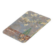 Witte bloemen op Newsprint Achtergrond Magneet (Linkerzijde)