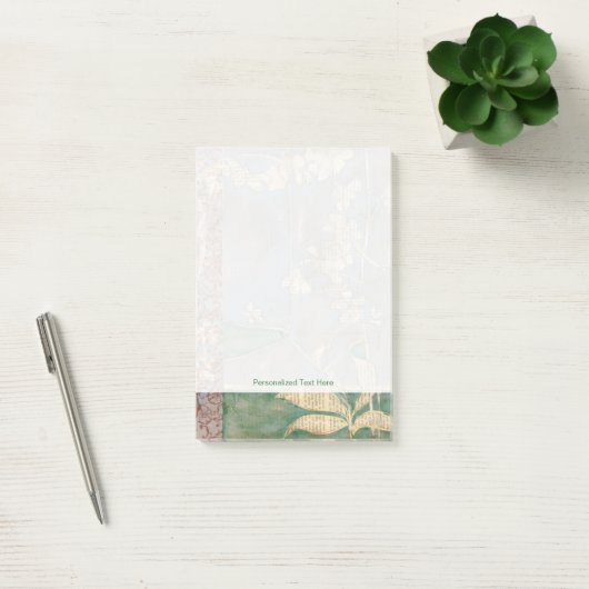 Witte bloemen op Newsprint Achtergrond Post-it® Notes (Kantoor)