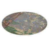 Witte bloemen op Newsprint Achtergrond Snijplank (Hoek)