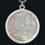 Witte bloemen op Newsprint Achtergrond Zilver Vergulden Ketting<br><div class="desc">De achtergrond van het krantenpapier en de diepgekleurde achtergrond verbergen bijna de witte bloemen die het middelpunt vormen van dit schilderij van Jennifer Goldberger. Een zeer unieke en boeiende afdruk kan een mooi cadeau zijn voor iemand die van avant-garde kunst houdt!</div>