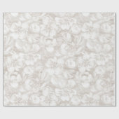 Witte bloemen op omhuld papier voor crème (Vlak)