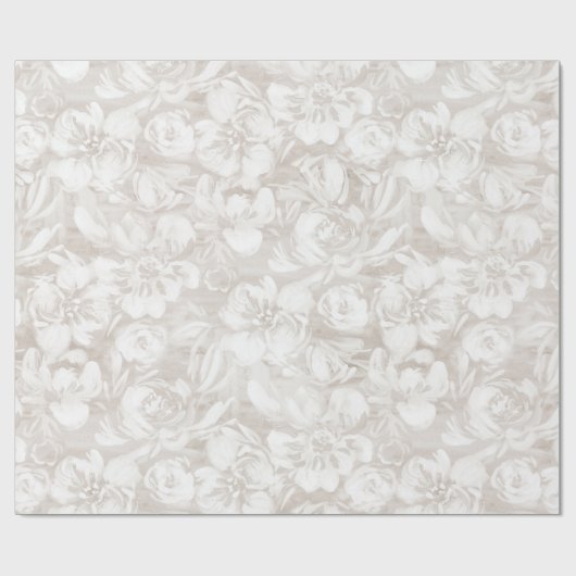 Witte bloemen op omhuld papier voor crème (Vlak)