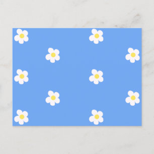 Witte bloemen op paarse achtergrond briefkaart
