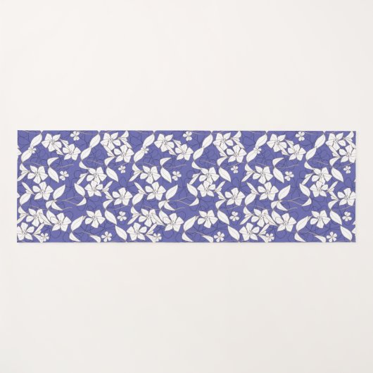 Witte bloemen op Periwinkle Lavender Yogamat (Voorkant (horizontaal))
