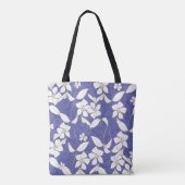 Witte bloemen op Periwinkle Tote Bag (Achterkant)