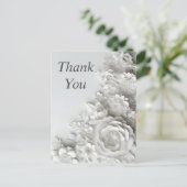 Witte bloemen op witte achtergrond briefkaart (Staand voorkant)