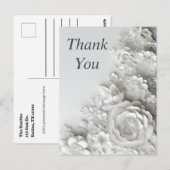 Witte bloemen op witte achtergrond briefkaart (Voorkant / Achterkant)