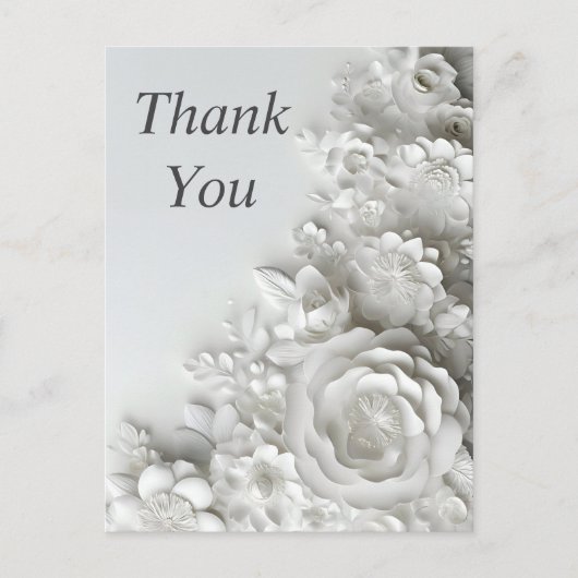 Witte bloemen op witte achtergrond briefkaart (Voorkant)