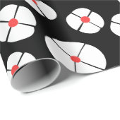 Witte bloemen op zwart cadeaupapier (Rol Hoek)