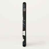 Witte bloemen op zwart Monogram Elegant Case-Mate iPhone Case (Achterkant/links)