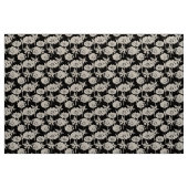 Witte bloemen op zwart. stof (Yard (91,4 cm))