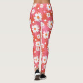 Witte bloemen - oranje veld leggings (Achterkant)