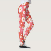 Witte bloemen - oranje veld leggings (Rechts)