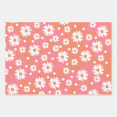 Witte bloemen - oranje vellen voor vellen papier (Voorkant 3)