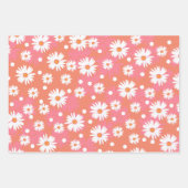 Witte bloemen - oranje vellen voor vellen papier (Voorkant 2)