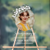 Witte bloemen ovale foto in liefdevolle herinnerin acryl bord (Neutraal)