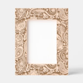 Witte  Bloemen Paisley Patroon Gegraveerde Lijstjes (Voorkant)