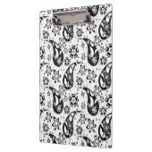 Witte Bloemen Paisley Patroon Ontwerp Klembord (Links)