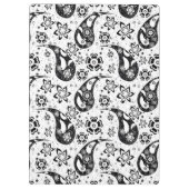 Witte Bloemen Paisley Patroon Ontwerp Klembord (Achterkant)
