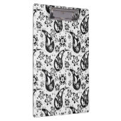 Witte Bloemen Paisley Patroon Ontwerp Klembord (Rechts)