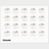 Witte Bloemen Pampas Gras Boho Dank Je Ronde Sticker (Vel)