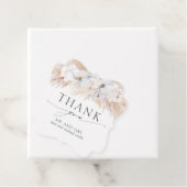 Witte bloemen pampas gras bruiloft dank u bedankjes labels (In situ)