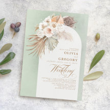 Witte Bloemen Pampas Gras Elegante Salie Bruiloft
