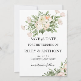 Witte bloemen Pampas gras groen succulent Save The Date