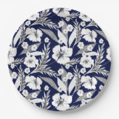 Witte bloemen. papieren bordje (Voorkant)