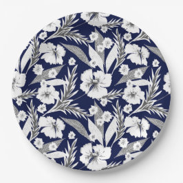 Witte bloemen. papieren bordje