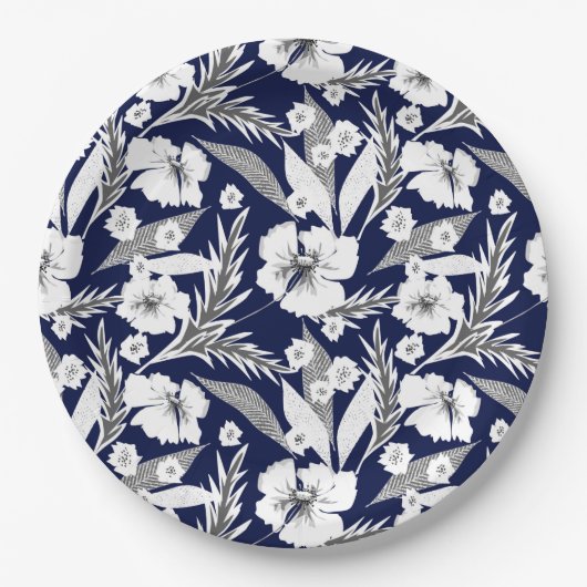 Witte bloemen. papieren bordje (Voorkant)