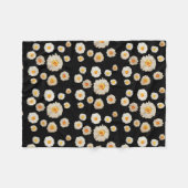 Witte Bloemen Patroon Fleece Deken (Voorkant (Horizontaal))