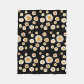 Witte Bloemen Patroon Fleece Deken (Voorkant)