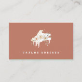 witte bloemen piano visitekaartje (Voorkant)