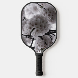 Witte bloemen pickleball paddle