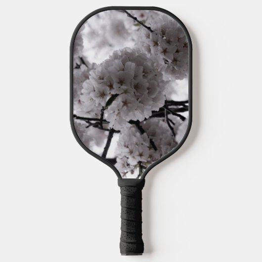 Witte bloemen pickleball paddle (Voorkant)