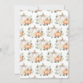 Witte Bloemen Pompoen Thanksgiving Diner Kaart (Achterkant)