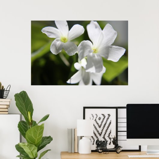 Witte bloemen poster (Thuiskantoor)