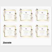 Witte Bloemen Product Verpakkingsetiketten Goud Li Vierkante Sticker (Vel)