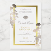 Witte Bloemen Product Verpakkingsetiketten Goud Li Voedselcontainer Etiket (Enkel label)